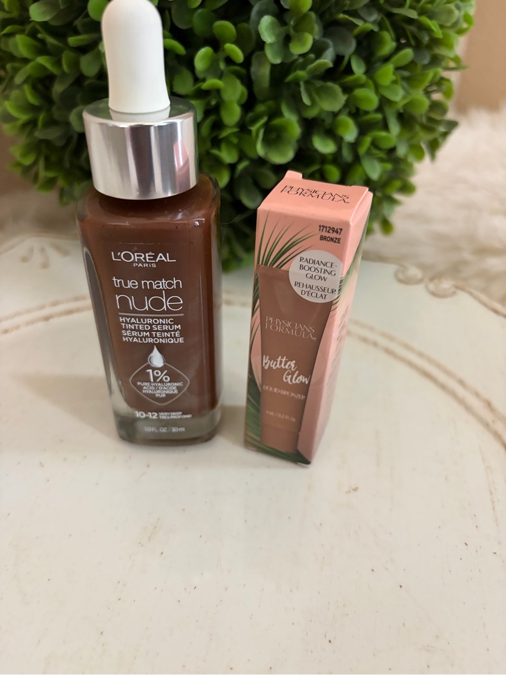 L'Oreal True Match Nude Hyaluronic Tinted Serum & physicians Bronze Butter Glow